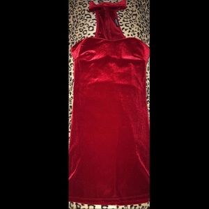Red Velvet Choker Mini Dress